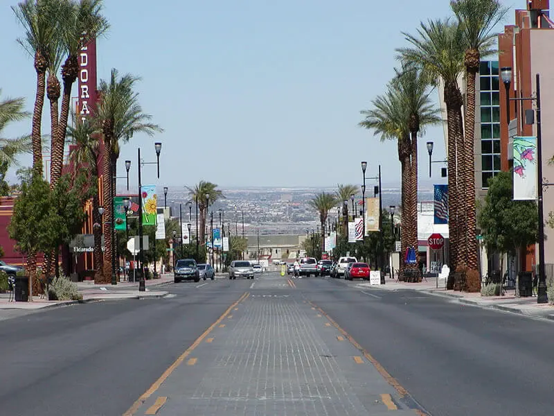 A view down a road in Henderson Nevada